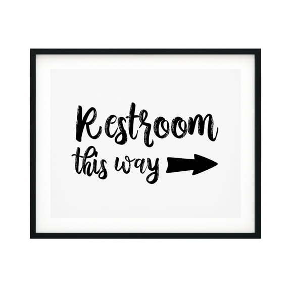 Restrooms This Way (Right Arrow) 11 x 14 UNFRAMED Print Business & Events Decor Wall Art