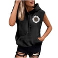 thumbnail image 2 of Xuyuer Women's Fashion Casual Short Sleeve Hawaiian Print Pocket Drawstring Hoodie Top - Relaxed Sweatshirt with Tropical Pattern for Everyday Style, 2 of 5