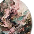 thumbnail image 3 of Designart "Inner Worlds of Marble Pink and Green III" Modern Geometric Metal Round Art Living Room, 3 of 5