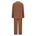 thumbnail image 5 of UAMVSH Lounge Sets for Women Two Piece Outfits Loose Fit Button Long Sleeve Tops and Pants Casual Side Slit Knitted Sweatsuits(XX-LargeBrown), 5 of 5