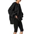 thumbnail image 3 of Faithtur Women’s Solid Color Sweatshirts Long Sleeve Crew Neck Drop Shoulder Pullover Tops Fall Sweaters, 3 of 7