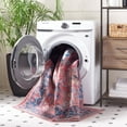 thumbnail image 4 of SAFAVIEH Serapi Mia Oriental Machine Washable Area Rug, Navy/Red, 5'3" x 7'6", 4 of 13