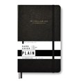 thumbnail image 1 of Minimalism Art, Premium Hard Cover Notebook Journal, X-Small Pocket Size B6 4.5" x 6.5", 122 Numbered Pages, Gusseted Pocket, Ribbon Bookmark, Extra Thick Ink-Proof Paper 120gsm (Plain, Black), 1 of 9