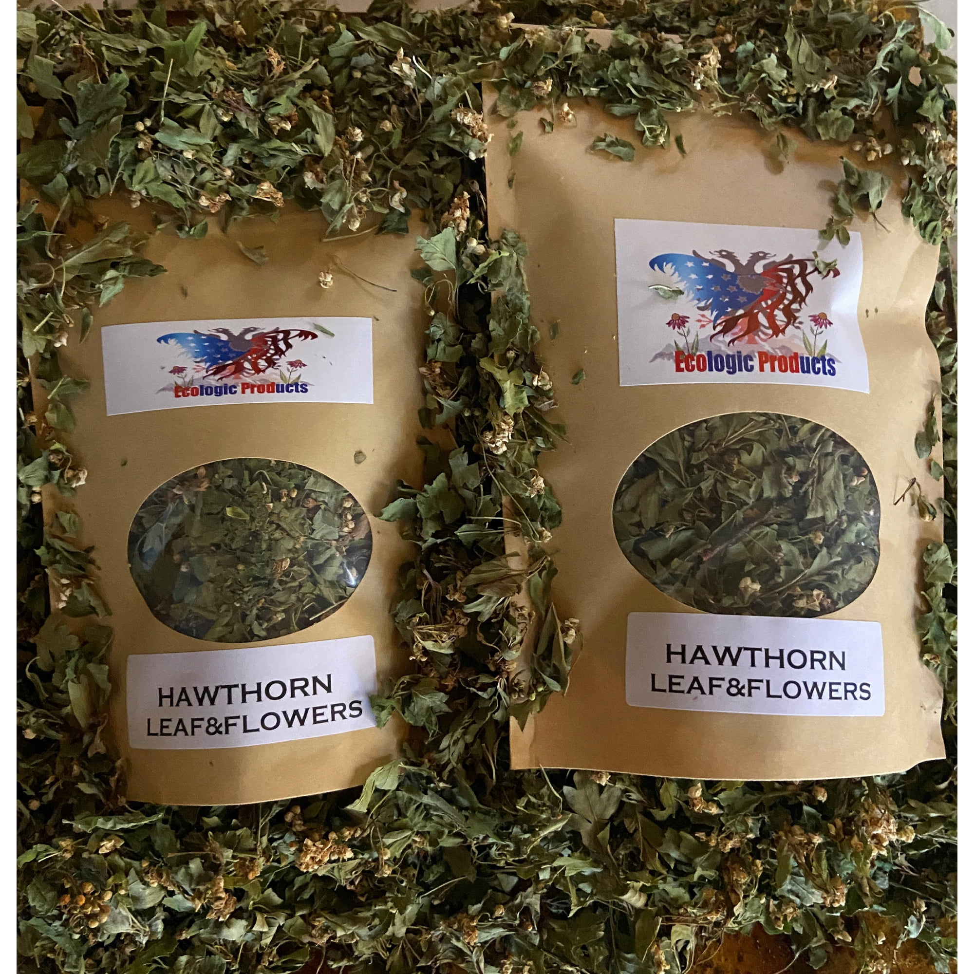 European EcoProd Hawthorn Leaf and Flowers , Wild Crafted, 4 oz. Naturally Grown and Dried, Free Shipping, Cut&Sifted