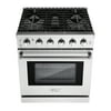 Empava 30-inch 4.5 cu. ft. Slide-In Single Oven Gas Range with 5 Sealed Ultra High-Low Burners - Heavy Duty Continuous Grates in Stainless Steel