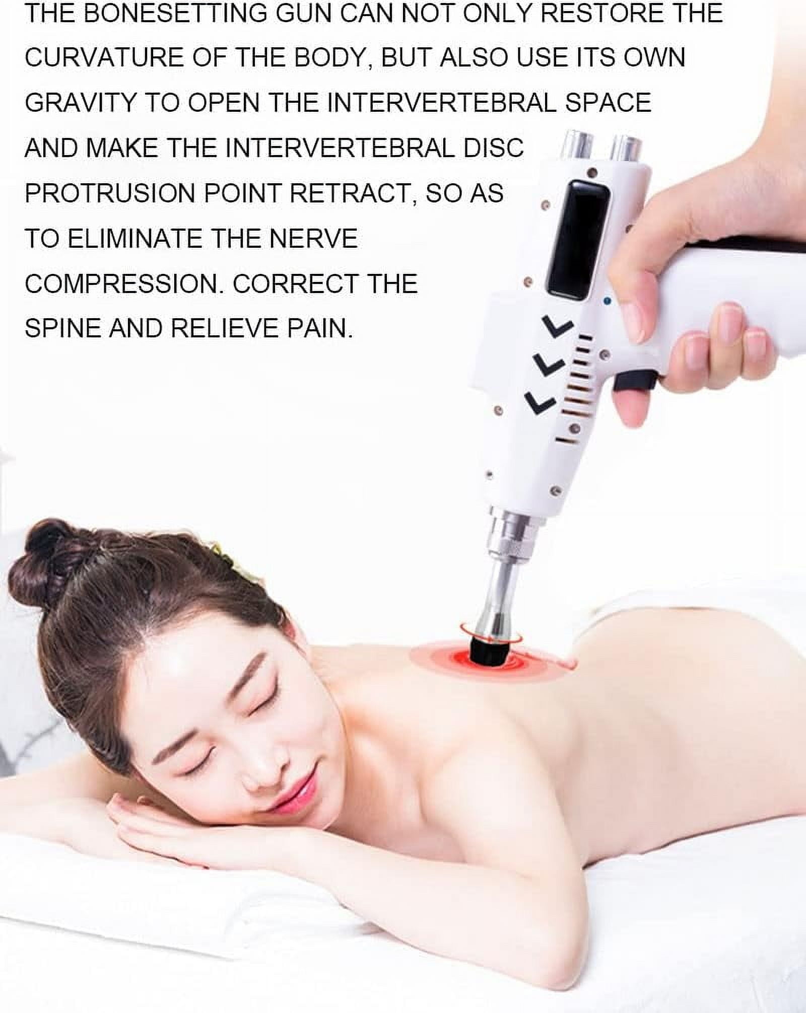 750N Electric Spine Chiropractor Electric Impulse Gun Actuator Massager Chiropractic Adjusting Tool Instrument Professional Massage Equipment for Men Women Adjust Vertebration and Thoracic Scoliosis