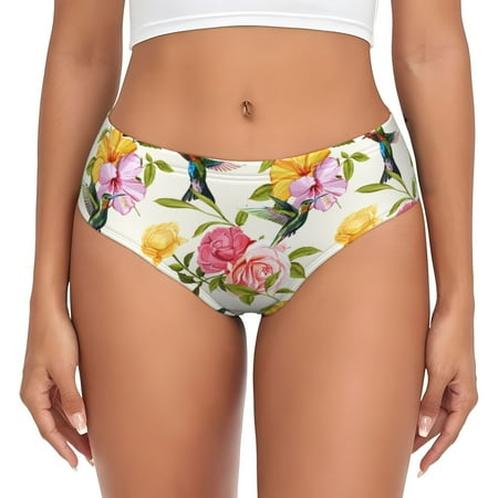 Womens Underwear - Carnation Hummingbird No Show Seamless Underwear for Women  Soft Stretch Womens Panties  Hipster Ladies Panties Bikini Underwear Briefs