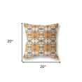 thumbnail image 4 of 20" X 20" Orange And Gray Abstract Zippered Suede Throw Pillow, 4 of 5