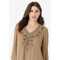 thumbnail image 5 of Roaman's Women's Plus Size Hand Crinkled Embellished Tunic, 5 of 5