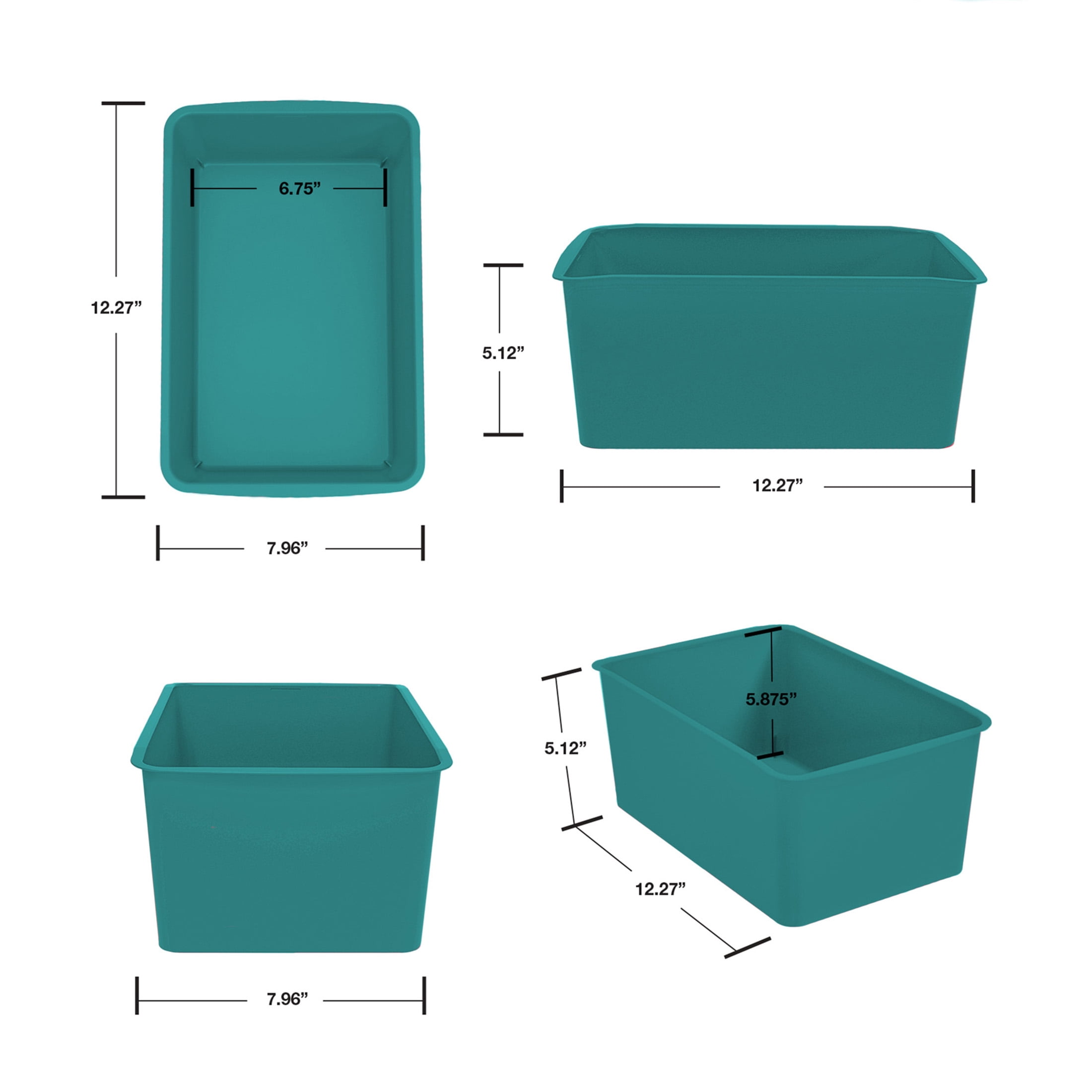 Pen+Gear Cubby Bin, 12.27 x 7.96 x 5.12 in, Turquoise Sky, 8-Pack