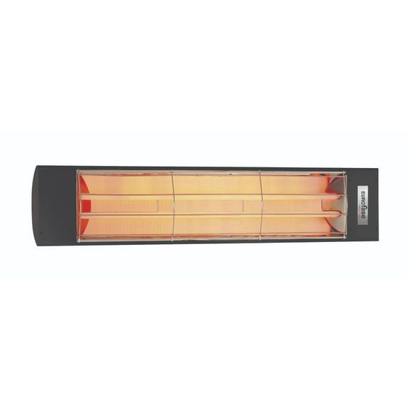 Eurofase Heating - 4000 Watt Electric Infrared Dual Element Heater-480 Voltage-Black Finish-No Fascia Decorative Fascia