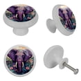 thumbnail image 4 of Elephant Fluorescent Drawer Pulls with Screws: Round 4-Pack, Glow-in-the-Dark Cabinet Handles, Wardrobe and Dresser Furniture Decor Knobs, 4 of 6