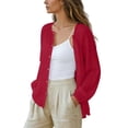 thumbnail image 6 of Long Sleeve Tops Women's Linen Button Shirt Raglan Long Sleeve Crew Neck Blouses Loose Upf Sun Protection Outdoor Athletic Tops L, 6 of 8
