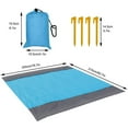 thumbnail image 2 of Manta de Picnic 210x200cm Manta de Playa Impermeable Resistente a la Arena Estera de Camping portátil con 4 Postes Azul, 2 of 6