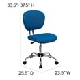 thumbnail image 3 of Pemberly Row Modern Mid-Back Mesh Office Swivel Chair in Turquoise, 3 of 6