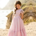 thumbnail image 2 of Aayomet Princess Dresses For Girls Princess Girls Lace Cotton Long Dresses Baby Kids Holiday Formal Flower Girl Wedding Birthday,Pink 3-4 Years, 2 of 4