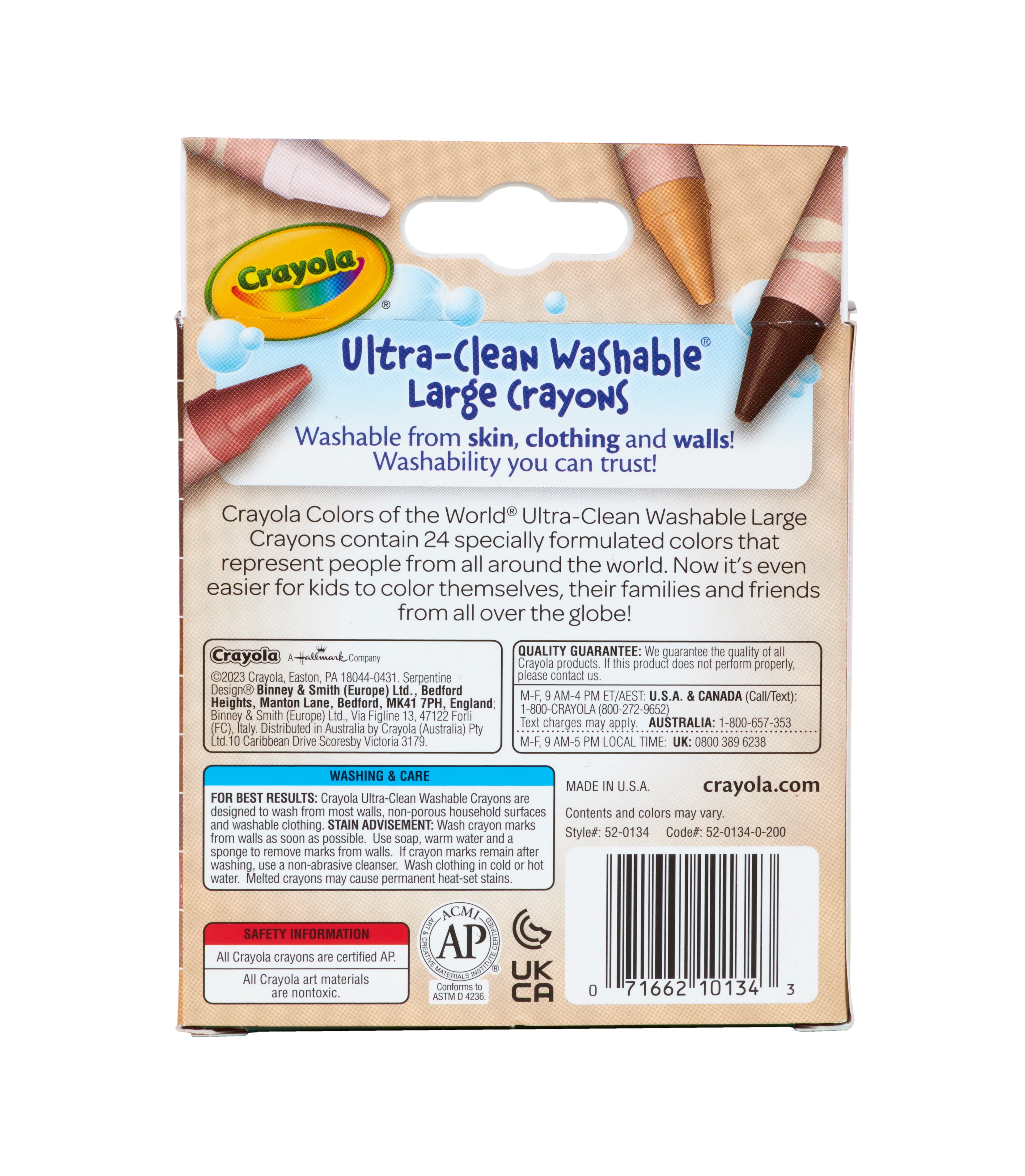 Large Crayons, Colors of the World, 24 Count - BIN520134, Crayola Llc