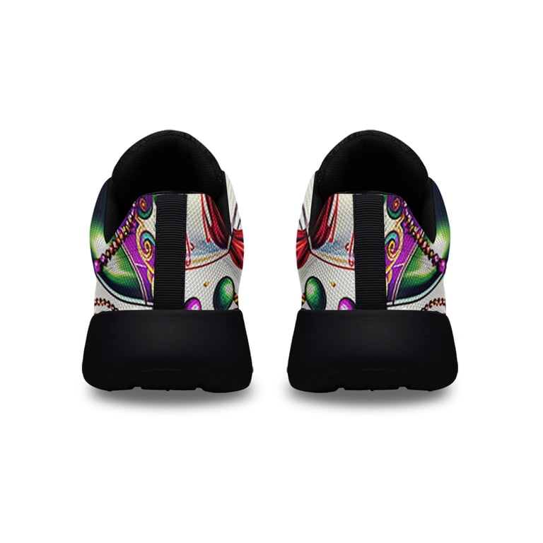 Mardi Gras Wine Glass Shoes Sneakers for Women Men Black  display picture 1