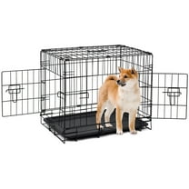 ZephyPaws Small Dog Crate for Indoor,24in 2-Door Folding Metal Wire Cat & Dog Kennel Cage with Tray