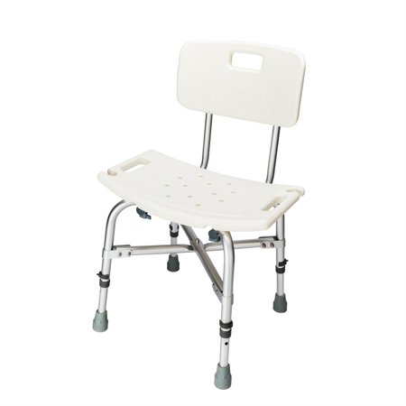 FCH Heavy-duty Bath Shower Chair Adjustable Stool Seat with Backrest White
