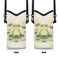 thumbnail image 7 of ZIATUBLES Neoprene Cellphone Crossbody Bag Portable Phone Sleeve Case with Adjustable Strap Shockproof Phone Purse, 4 X 8 Inch, Cartoon Frog Lotus Leaf Flower, 7 of 7