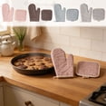 thumbnail image 1 of TTJ Oven Mitts Heat Resistant Oven Mitts Heat Resistant 2 Pieces Oven Mitts and Pot Holders Set Heat Resistants Kitchen Gloves Microwave Safe Thick Cottons Padding Home Baking, 1 of 5