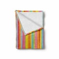thumbnail image 2 of Striped Soft Flannel Fleece Throw Blanket, Vertical Stripes in Lively Rainbow Colors and Modern Aquarelle Design Geometric, Cozy Plush for Indoor and Outdoor Use, 70" x 90", Multicolor, by Ambesonne, 2 of 6
