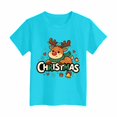 thumbnail image 5 of Povozer Girls Christmas Shirts Kids Cute Bow Graphic Tee Boys Girls Christmas Shirts Toddler Kids Merry and Bright Shirt,Size 5-6 Years,Blue, 5 of 6