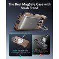 thumbnail image 5 of Pour iPhone 16 Pro Max Étui avec Support, Protection de Qualité Militaire 7X, Étui de Téléphone Magnétique Robuste, Compatible avec Accessoires MagSafe, Série Cyber, Noir, Or Rose, 5 of 5
