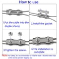 thumbnail image 4 of Clips dúplex M4 Bridas para cables Clips de línea dúplex de acero inoxidable 304 para tendederos de cuerda de alambre para colgar velas solares Patio fijo 8 piezas ER, 4 of 5