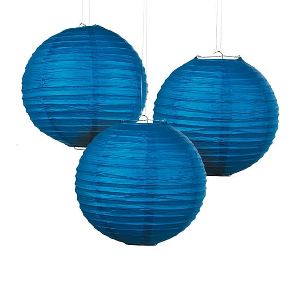 Blue Paper Lanterns - Party Decor - 6 Pieces