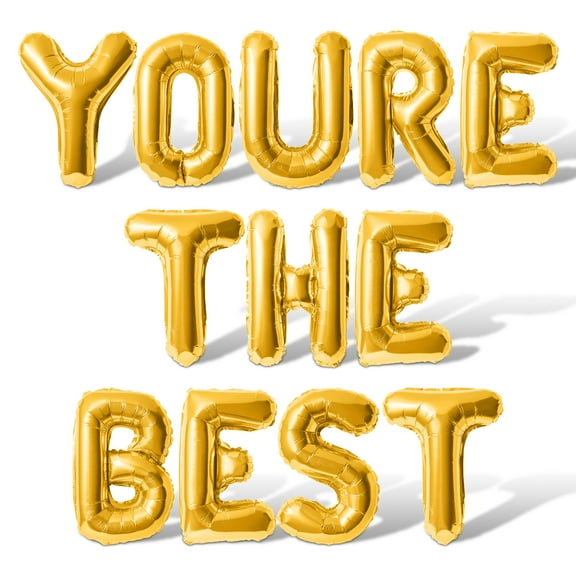 Letter Balloons - YOURE THE BEST 16" Inch Alphabet Letters Foil Mylar Balloon Graduation Party Banner (Gold)