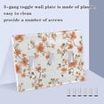 thumbnail image 3 of Yayeee Toggle Light Switch Wall Plate 2-Gang 4.56"x4.48" Decorative Outlet Cover, Orange Floral Blooms, 3 of 7