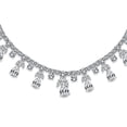 thumbnail image 2 of Vintage Estate Art Déco Design Bijoux de Mariée Multi Goutte AAA CZ Collier Pulvérisateur pour Femmes Plaqué Argent, 2 of 6