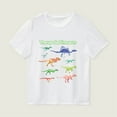 thumbnail image 2 of Tisuna Little Boys Tops Dinosaur Print Short Sleeve Crew Neck Shirt Comfortable Loose Summer Boys Pullover Clothes White Size 7-8 Years, 2 of 7
