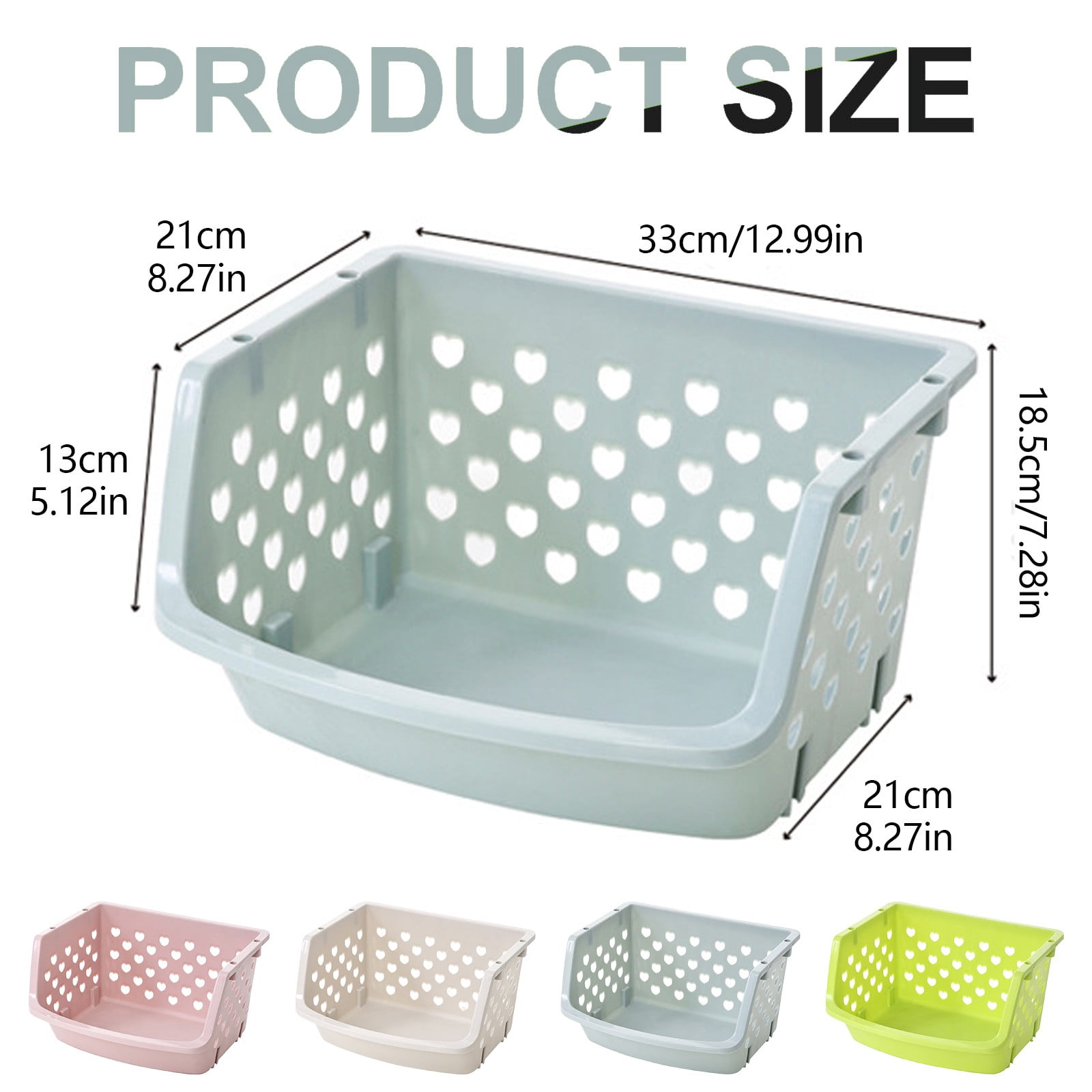 CMYYNNA Small Plastic Stackable Storage Bins for Pantry, 1-Pack Small Open Front Storage Bins, Toy Organizers, Kitchen, Bathroom Essentials (Pink)
