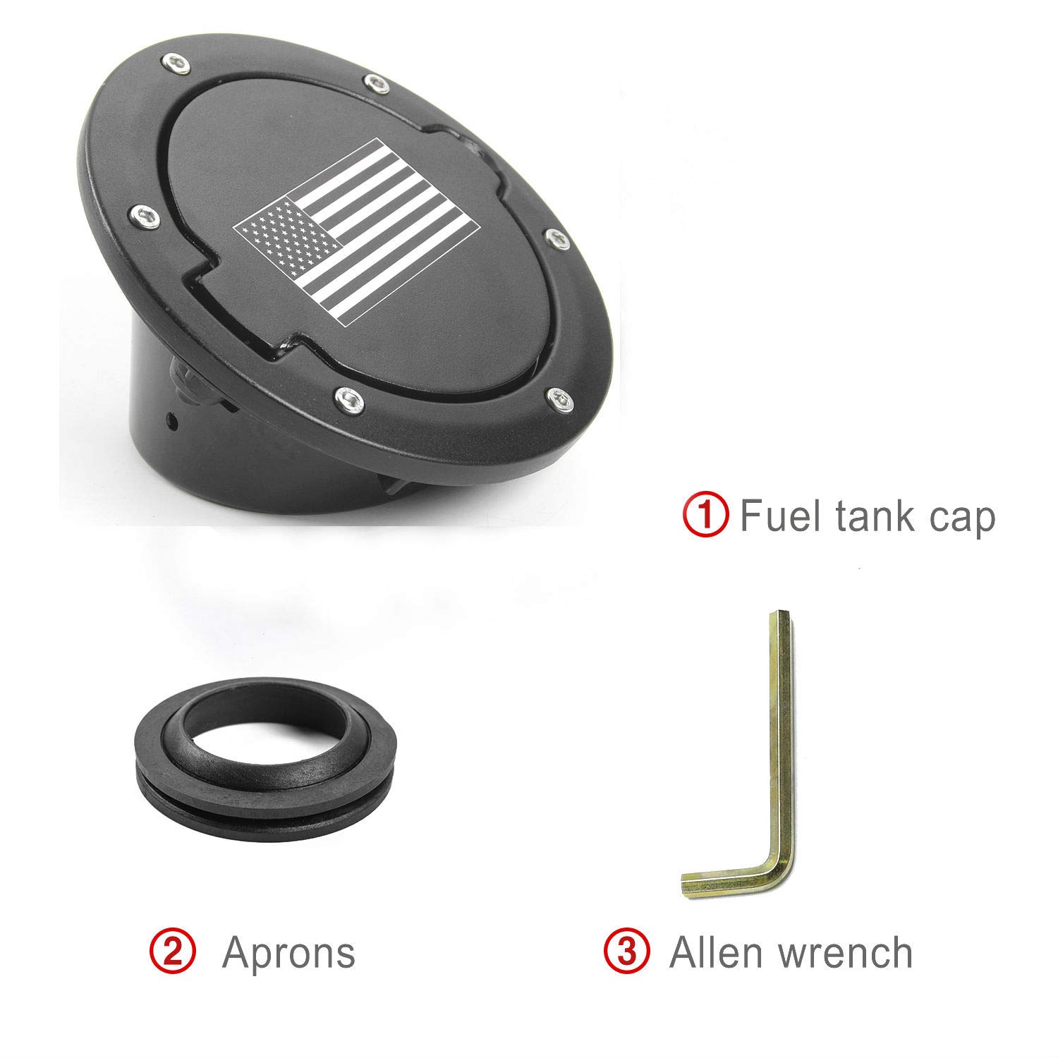 American Flag Fuel Filler Door Cover For Jeep Wrangler JK JKU – 2007-2018 – Ledtops