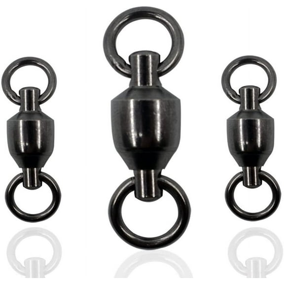 Ball Bearing Swivels Fishing Tackle,20pcs Barrel Swivels High Strength Stainless Steel Welded Rings