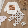 thumbnail image 2 of Toddler Boys Casual Outfit Sets Thanksgiving Day Winter Long Sleeve Letter Turkey Prints Tops Pants 2PCS Outfits Clothes Set For 0-6 Months, 2 of 4