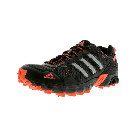 Adidas Men's Rockadia Trail Black / Energy Red Ankle-High Running Shoe - (Best Adidas Hiking Shoes)
