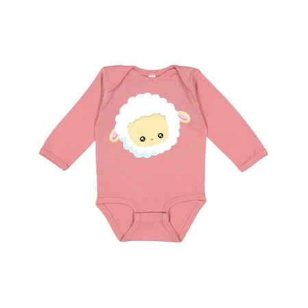 

Inktastic Cute Sheep Little Sheep Sheep Head White Sheep Gift Baby Boy or Baby Girl Long Sleeve Bodysuit