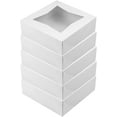 thumbnail image 2 of OCreme White Bakery Boxes with Window, Display Pies, Pastries, Cupcakes and Cookies  Paperboard White Kraft Auto-Popup Window Cake Boxes, Pie Pastry Container Carrier 5-PK 10" x 10" x 2.5", 2 of 6