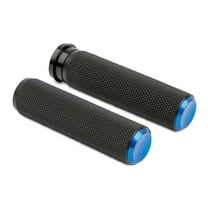Arlen Ness Knurled Blue Fly-by-Wire Grips (07-345)
