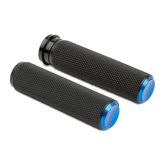 Arlen Ness Knurled Blue Fly-by-Wire Grips (07-345)