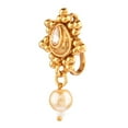 thumbnail image 5 of Efulgenz Indian Nose Ring Fake Nose Stud Pin Non Piercing Septum Jewelry Bridal Kundan Crystal Faux Pearl Tear Drop Traditional Rose Nose Ring Stud Jewelry for Women, 5 of 5