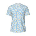 thumbnail image 6 of Rocae Floral Daisy for Men's Mesh Quick-Dry Short Sleeve Workout T-Shirt,Mens Crew Neck Tee Lightweight Soft Classic T Shirts Small, 6 of 9