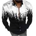 thumbnail image 1 of Hombres Casual Botones 3D Digital Stream Color Print Turndown Camisa de cárdigan de manga larga Pompotops  oipoqjl28622, 1 of 3