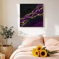 thumbnail image 4 of Canvas Wall Art, Marble Black Framed Canvas Prints for Bathroom Kitchen, Purple Gold Art Abstract Vintage Farmhouse Gallery Wrapped Wall Decor for Home Office, Gifts, 10"x10" Ship Next Day, 4 of 9