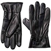 Men's Genuine Leather Warm Lined Driving Gloves (L, BLACK)