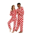 thumbnail image 2 of Xmascoming Onesie Adult Hooded Fleece Pajamas Red White Plaid Size US L, 2 of 4